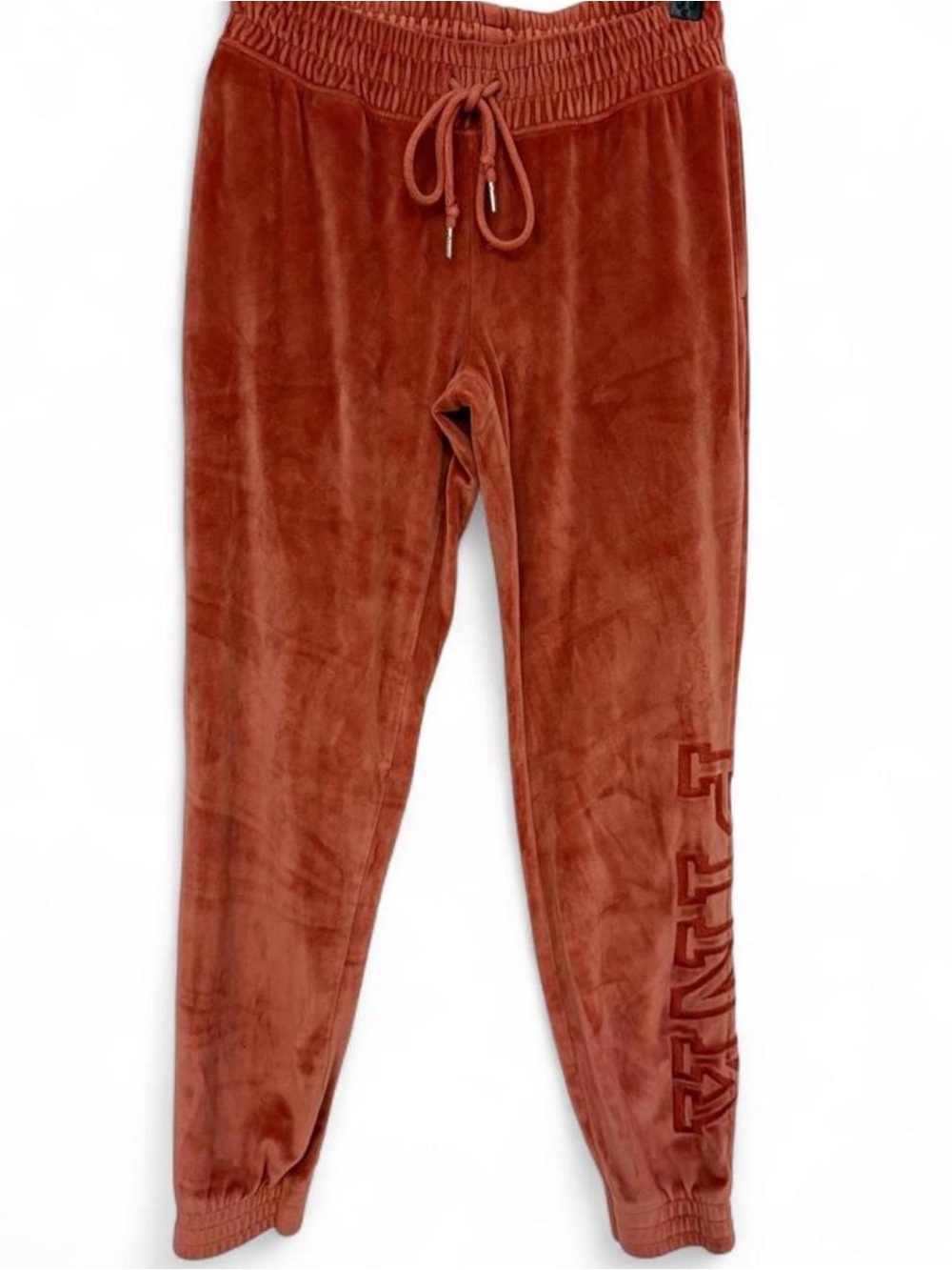 PINK Victoria's Secret Terracotta Orange Velour Logo Joggers Size XS